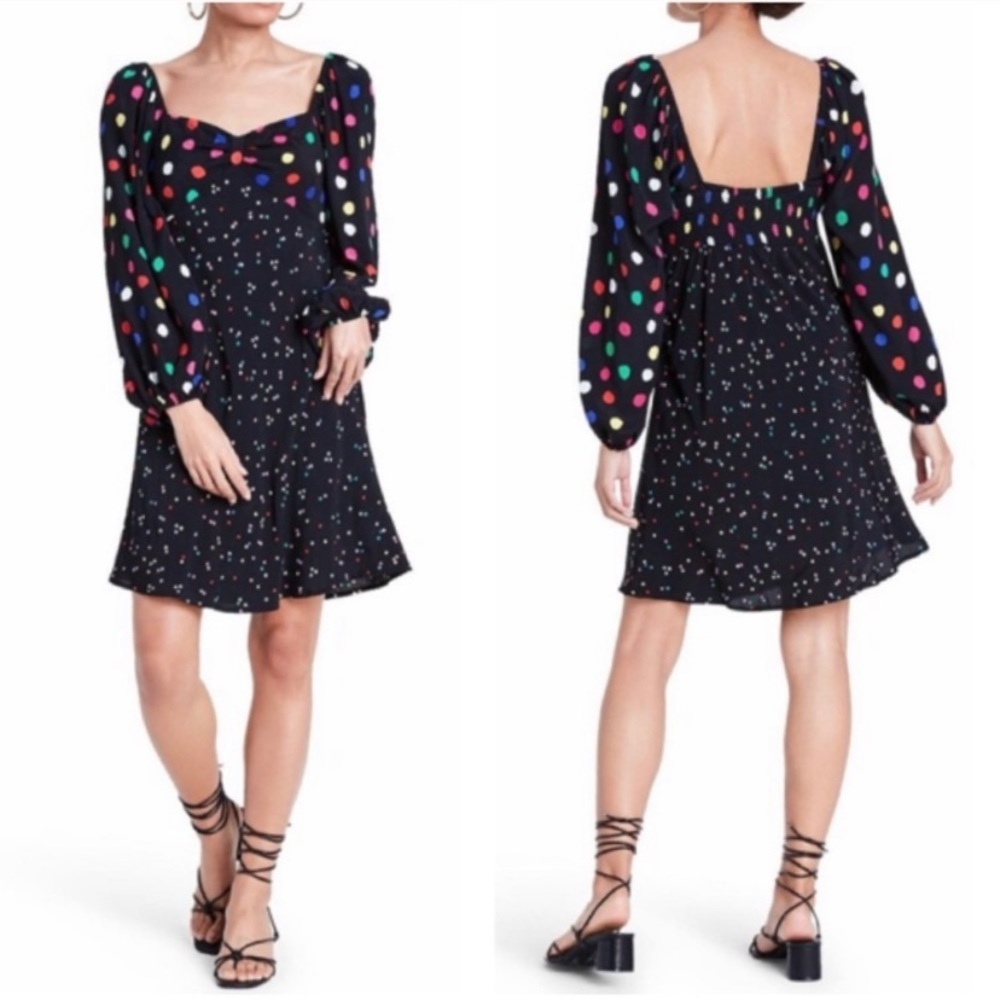 RIXO x Target Polka Dot Long Sleeve Swing Dress